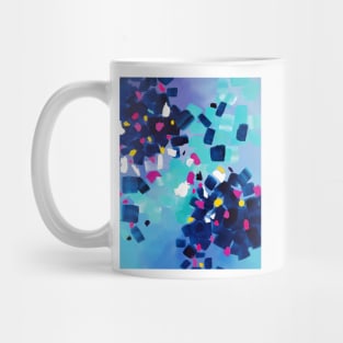 Modern Teal and Blue Abstract Painting Mug